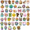 Wrapables Waterproof Vinyl Stickers for Water Bottles, Laptop, Phones, Skateboards, Decals for Teens, 100pcs, Cute Characters
